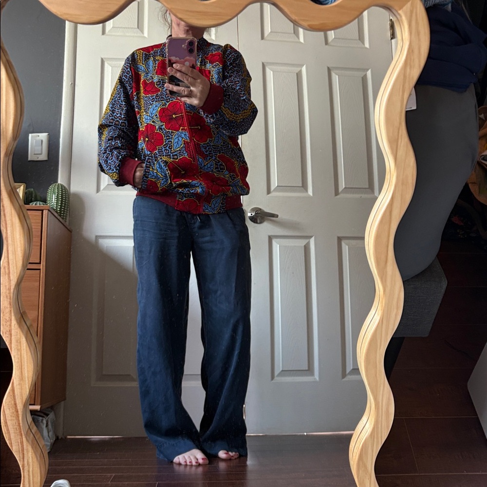 Vibrant Floral and African Style Print Bomber Jacket - Picture 8 of 10